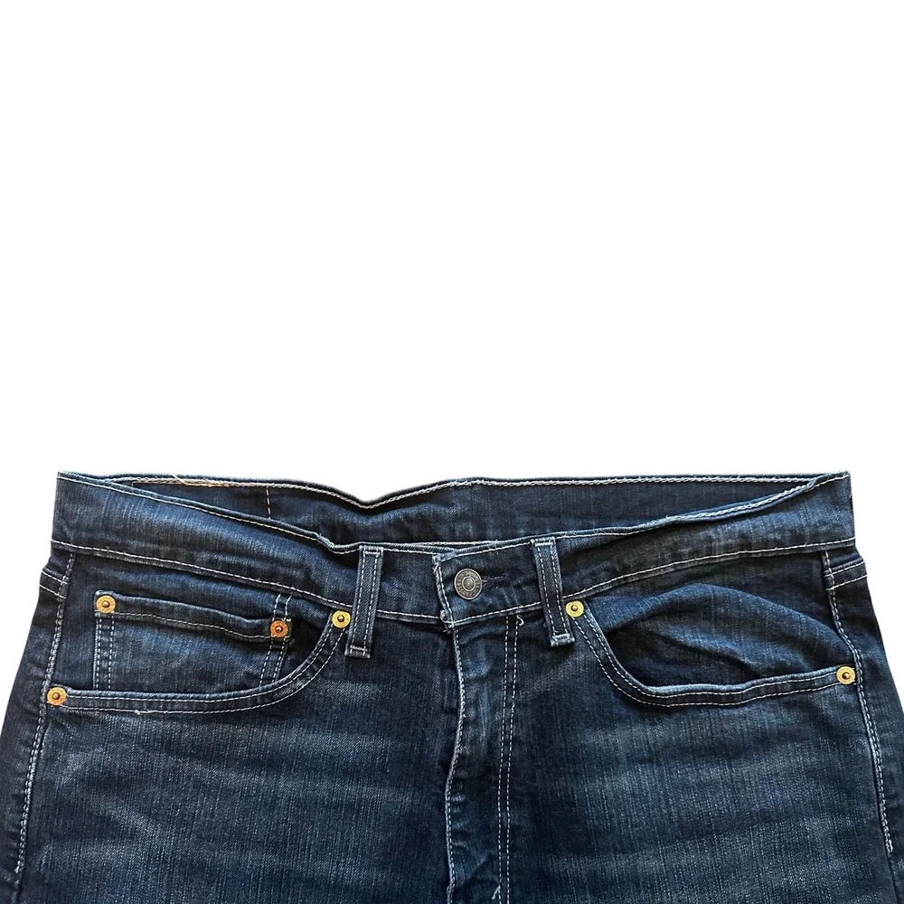 Levis 505 Dark Wash Indigo Blue Regular Fit Straight‎ Leg Jeans Men's W34 L30